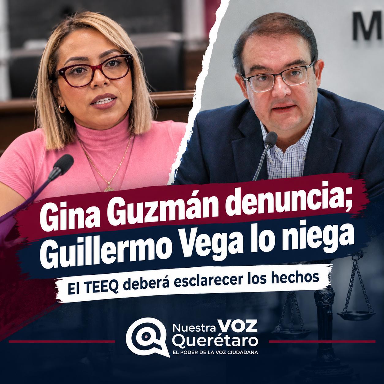 Gina Guzmán denuncia presunta violencia política de género; Guillermo Vega rechaza acusación